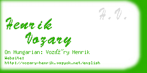 henrik vozary business card